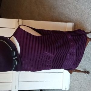 105 db Pretty Purple Velour Layered Sleeveless Top Sz S